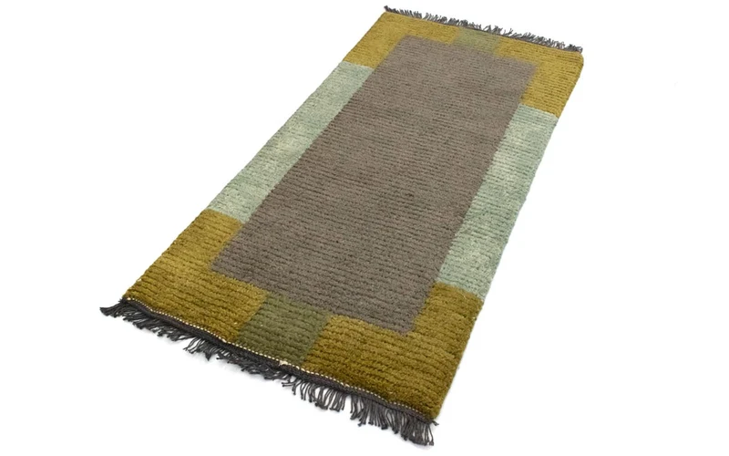 Nepal Teppich 70 x 140 cm - grau