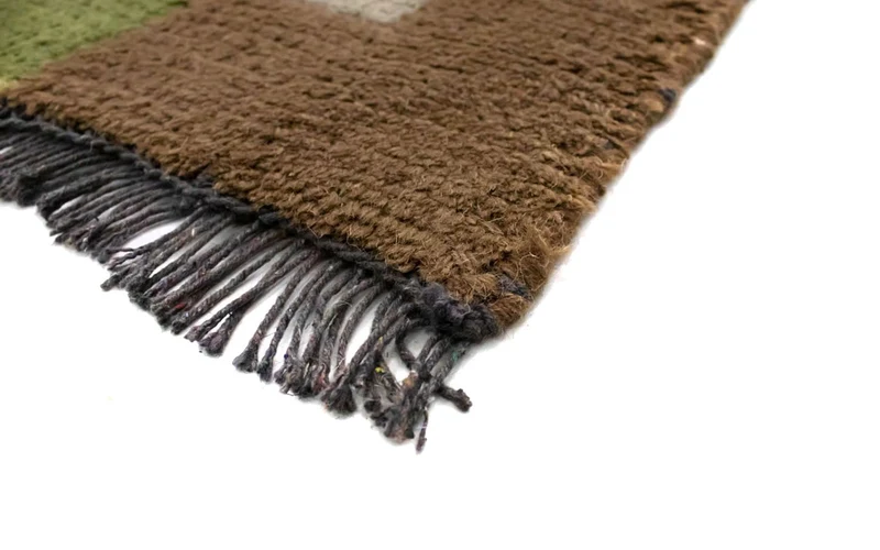 Nepal Teppich 70x140cm - Wollteppich - grau