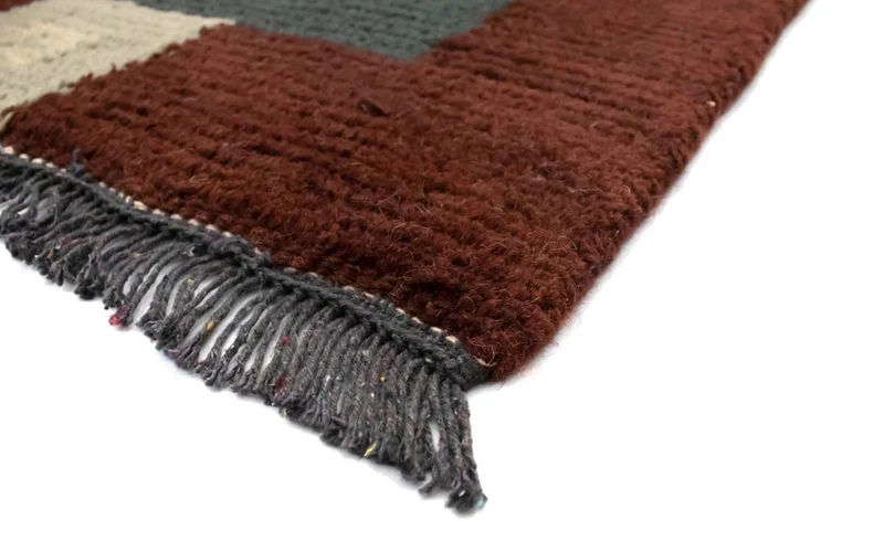 Nepal Teppich 70x140cm - Wollteppich - grün