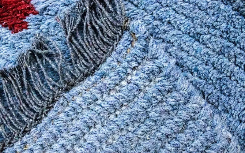 Nepal Teppich 70 x 140 cm - hellblau