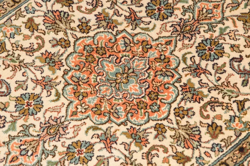 Kaschmir Seide Teppich 62x95cm - Orientteppich - beige