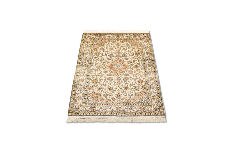 Kaschmir Seide Teppich 62x95cm - Orientteppich - beige