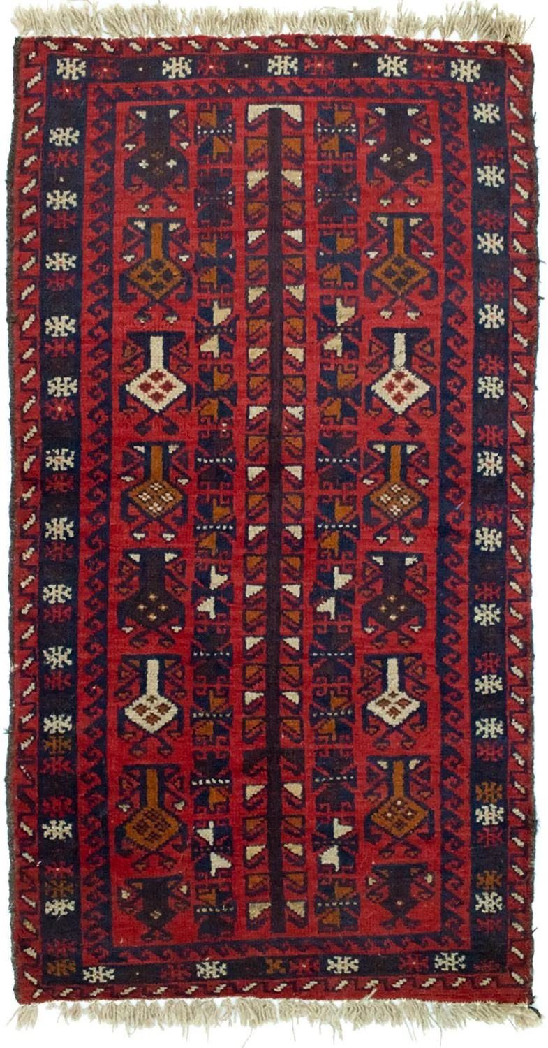 Belutsch Teppich 74x130cm - Orientteppich - rot