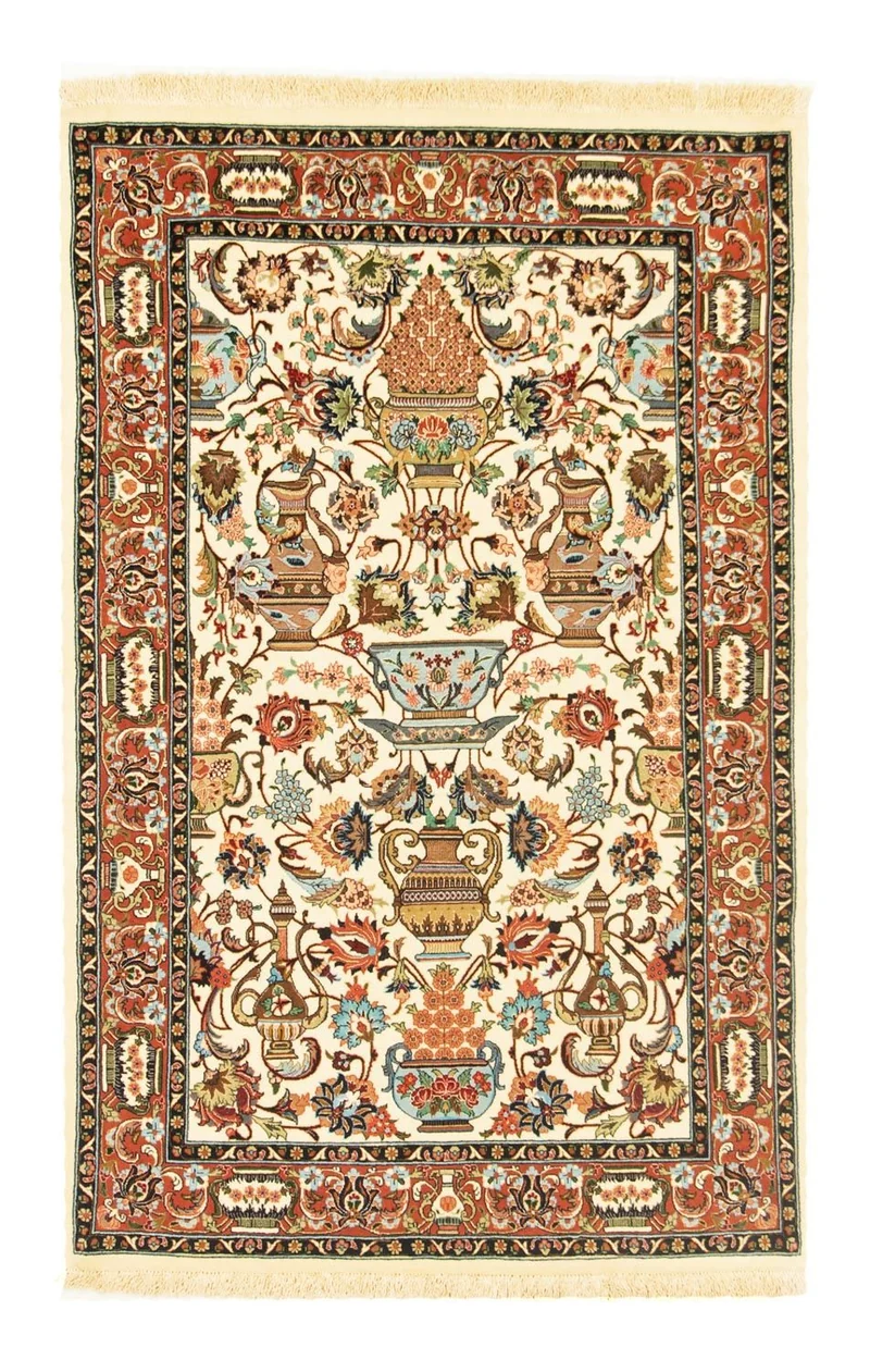 Ghom Teppich 102x160cm - Perserteppich - beige