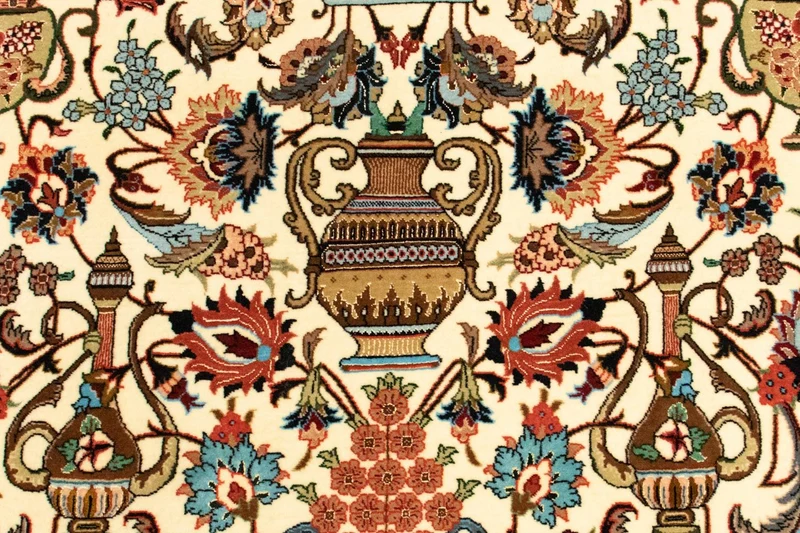 Ghom Teppich 102x160cm - Perserteppich - beige