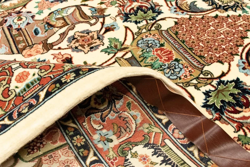 Ghom Teppich 102x160cm - Perserteppich - beige