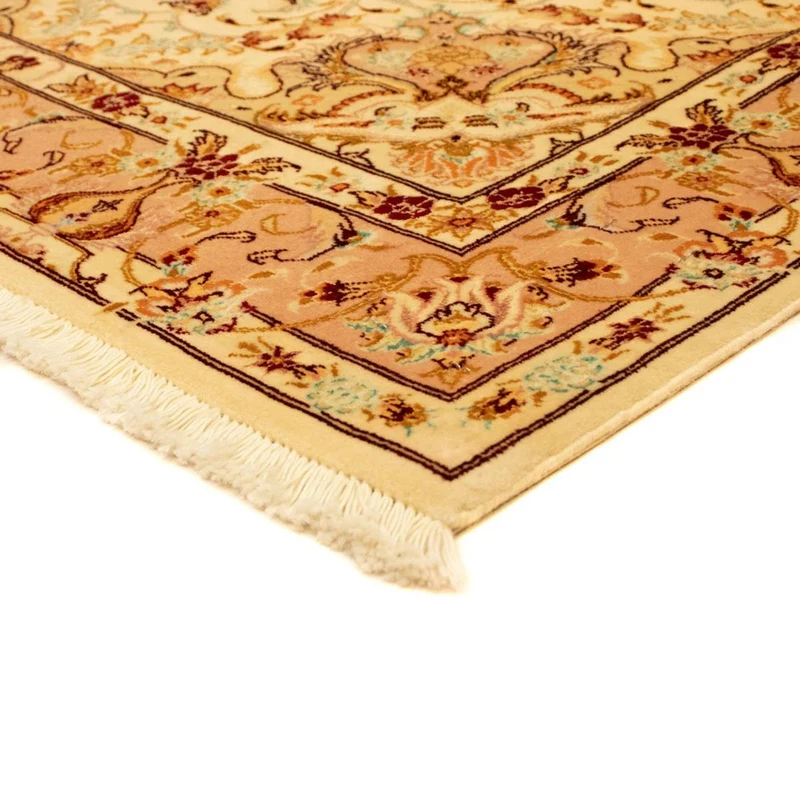 Täbriz - 50 Raj Teppich 102x147cm - Perserteppich - beige