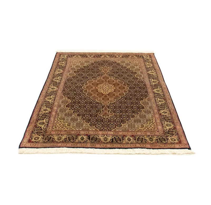 Täbriz - 50 Raj Teppich 100x150cm - Perserteppich - schwarz