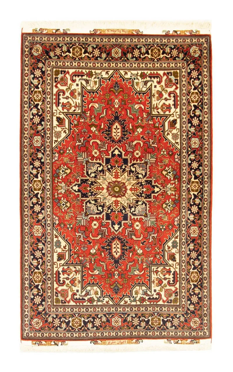 Täbriz - 50 Raj Teppich 102x162cm - Perserteppich - rot