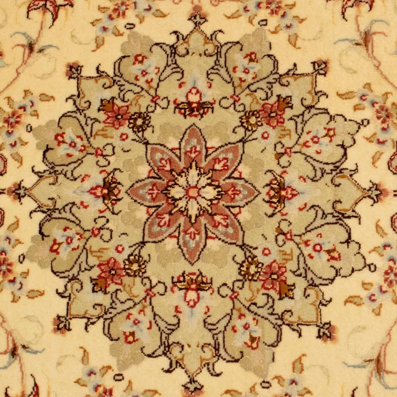 Täbriz - 50 Raj Teppich 104x147cm - Perserteppich - beige