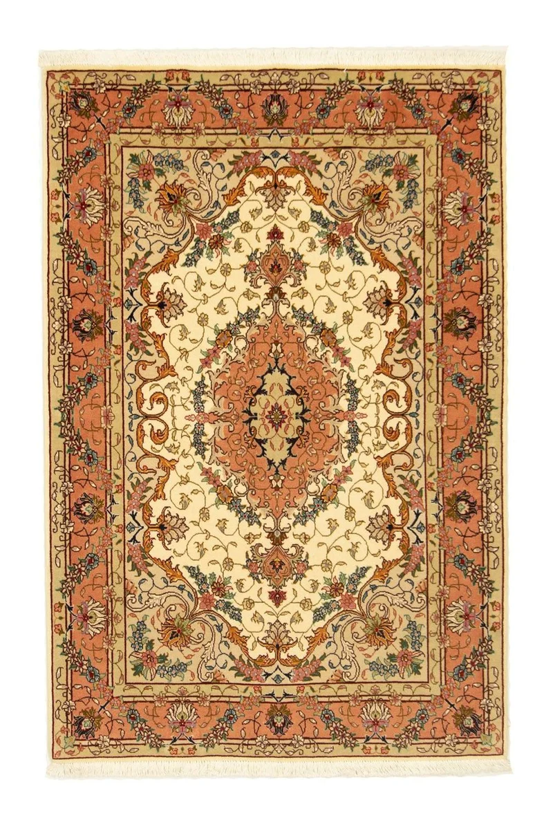 Täbriz - 50 Raj Teppich 100x152cm - Perserteppich - beige