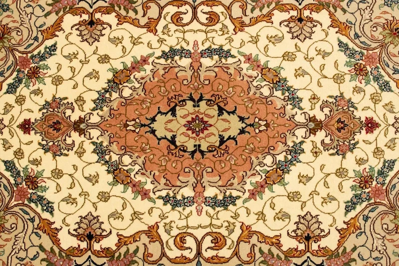 Täbriz - 50 Raj Teppich 100x152cm - Perserteppich - beige