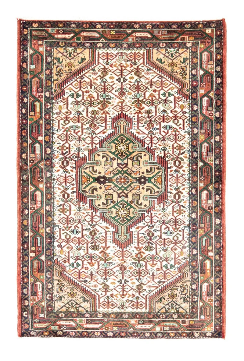 Hamadan Teppich 104x157cm - Perserteppich - beige