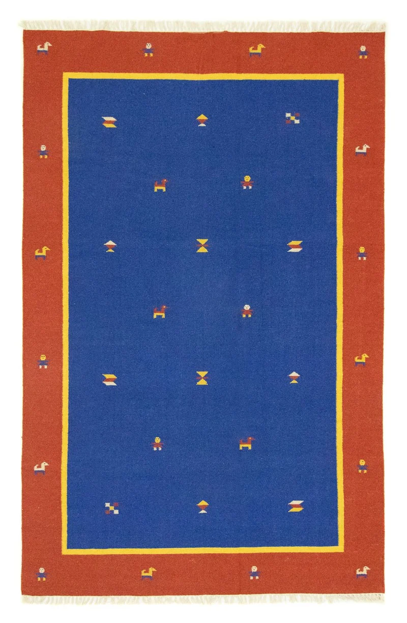 Kelim Modern Teppich 200x300cm - blau