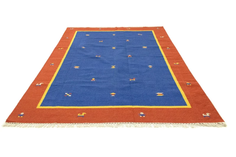Kelim Modern Teppich 200x300cm - blau