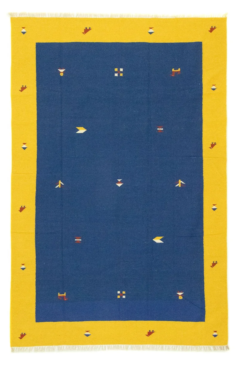 Kelim Modern Teppich 200x300cm - blau