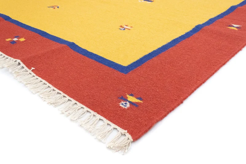 Kelim Modern Teppich 200x300cm - gelb