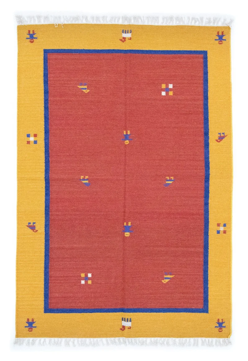 Kelim Modern Teppich 140x200cm - rot
