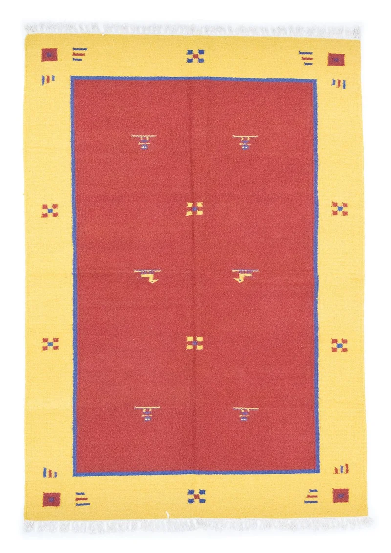 Kelim Modern Teppich 140x200cm - rot