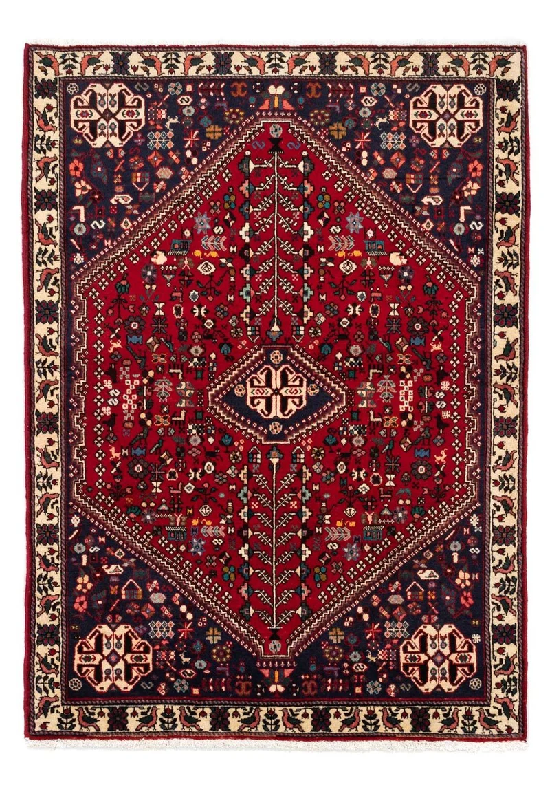 Abadeh Teppich 107x154cm - Perserteppich - dunkelrot