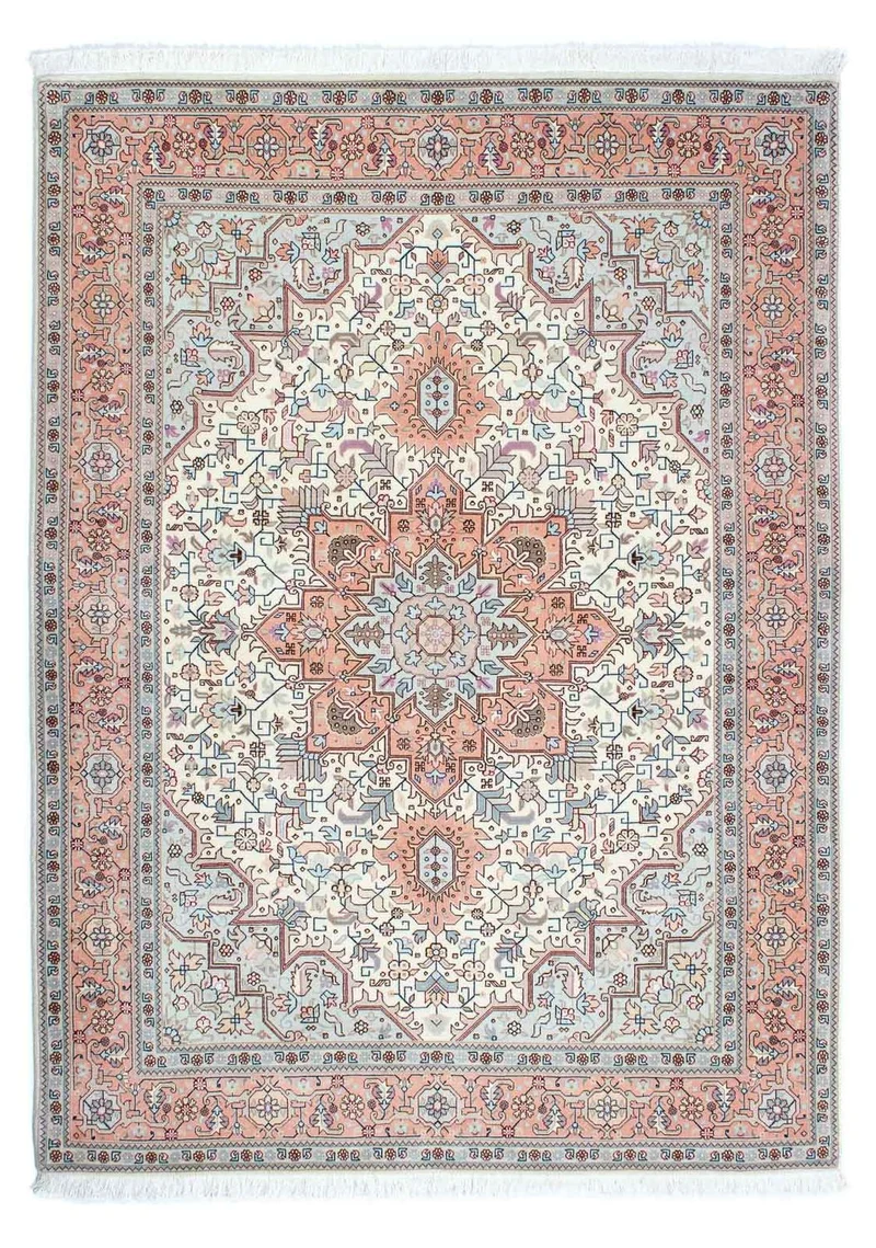 Täbriz - 50 Raj Teppich 150x202cm - Perserteppich - beige