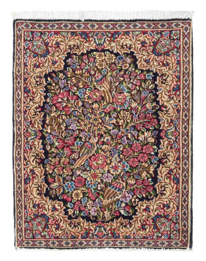 Rafsanjan Teppich 53x70cm - Perserteppich - dunkelblau