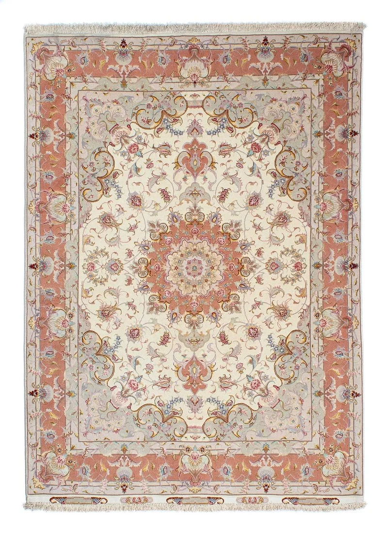 Täbriz - 50 Raj Teppich 152x205cm - Perserteppich - beige