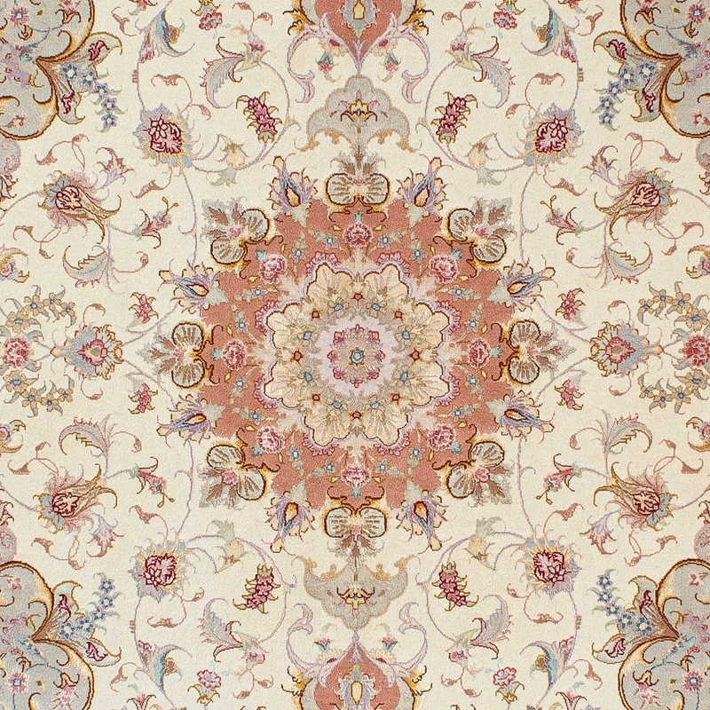 Täbriz - 50 Raj Teppich 152x205cm - Perserteppich - beige