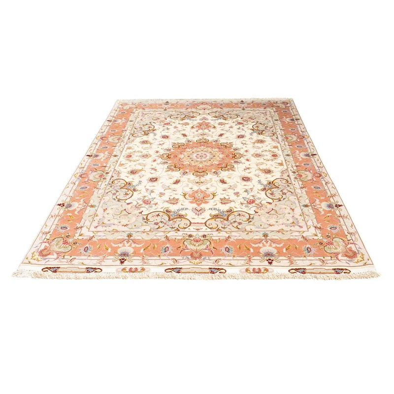 Täbriz - 50 Raj Teppich 152x205cm - Perserteppich - beige