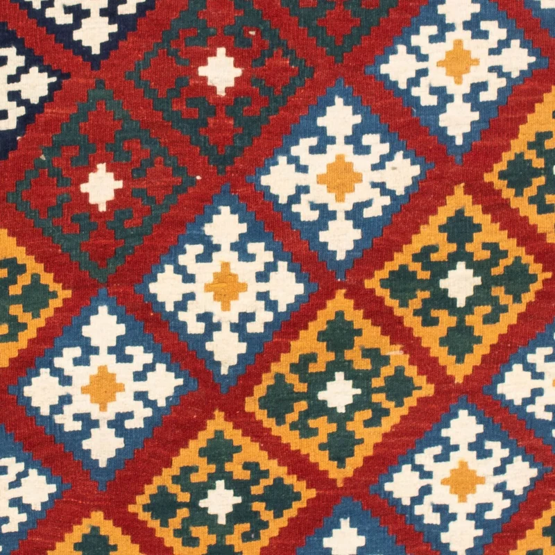 Kelim Fars Teppich 97x100cm - dunkelrot