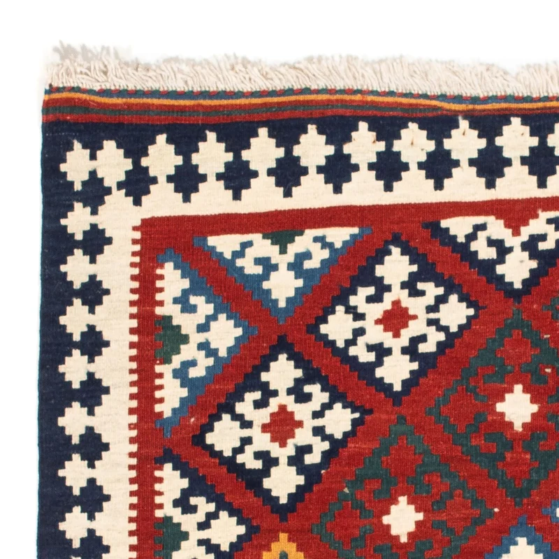 Kelim Fars Teppich 97x100cm - dunkelrot