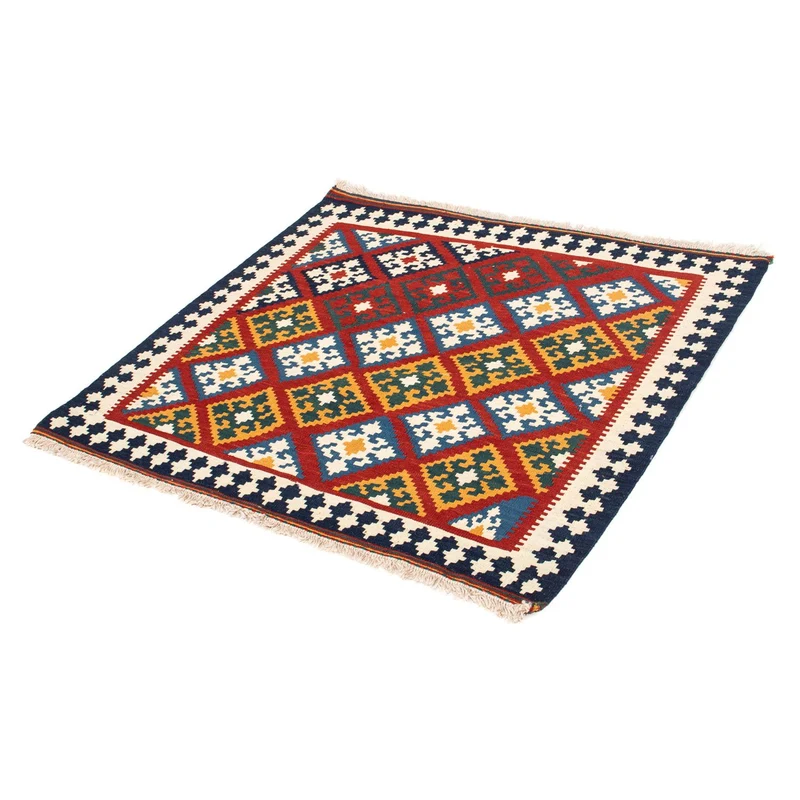 Kelim Fars Teppich 97x100cm - dunkelrot