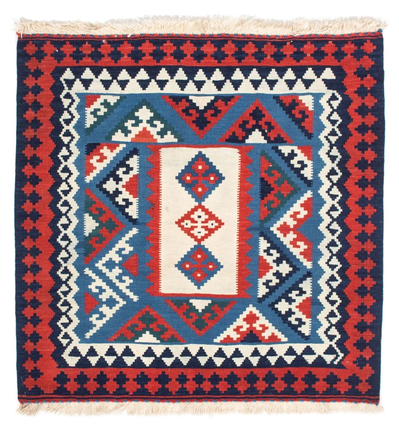 Kelim Fars Teppich 103x104cm - dunkelblau