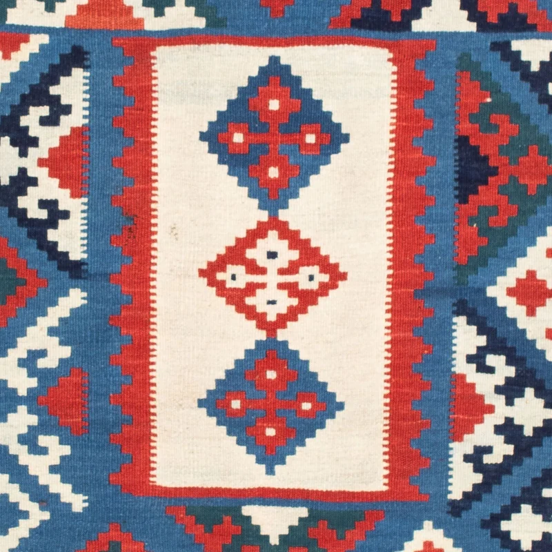 Kelim Fars Teppich 103x104cm - dunkelblau