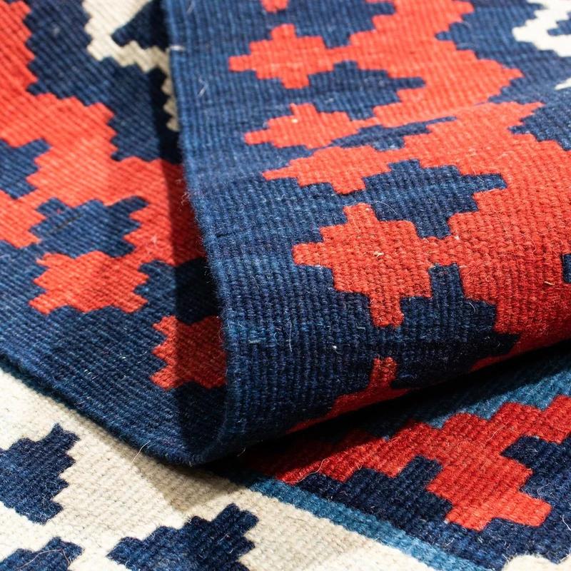 Kelim Fars Teppich 103x104cm - dunkelblau