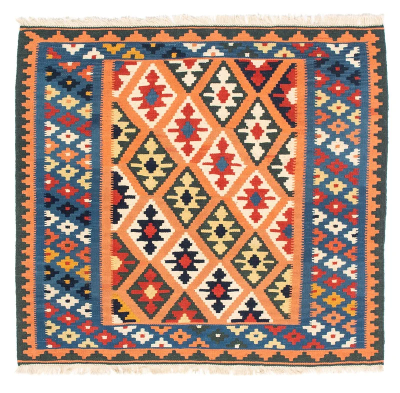 Kelim Fars Teppich 100x103cm - hellbraun