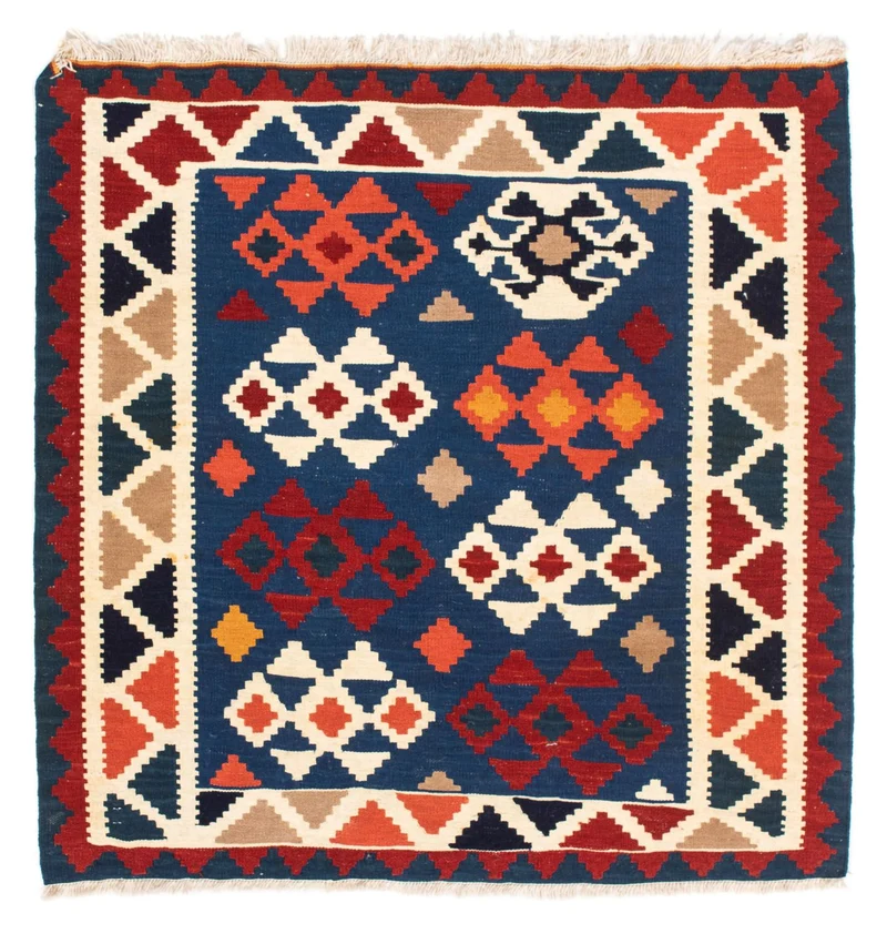 Kelim Fars Teppich 102x104cm - dunkelblau