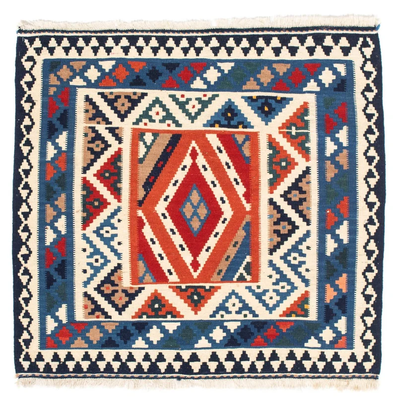 Kelim Teppich - Oriental 102 x 103 cm - hellblau