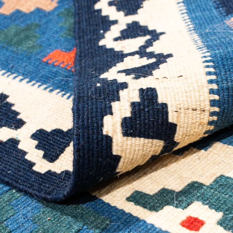 Kelim Teppich - Oriental 102 x 103 cm - hellblau