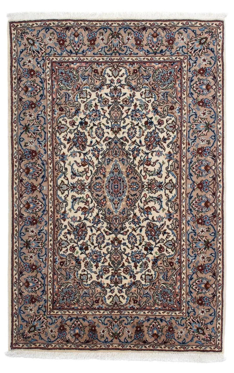 Keshan Teppich 98x153cm - Perserteppich - beige