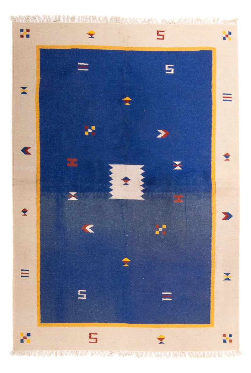 Kelim Modern Teppich 170x240cm - dunkelblau