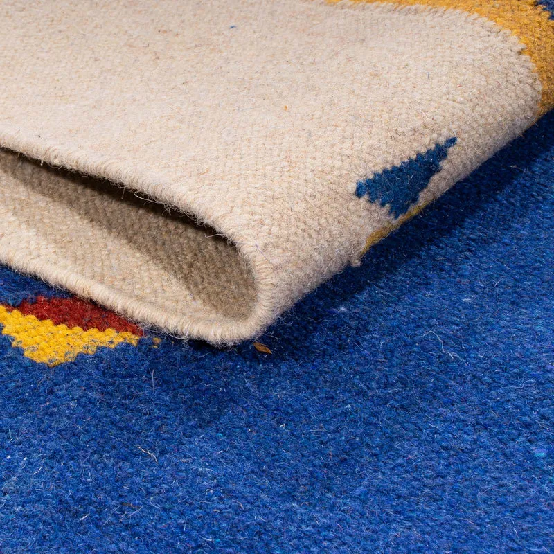 Kelim Modern Teppich 170x240cm - dunkelblau