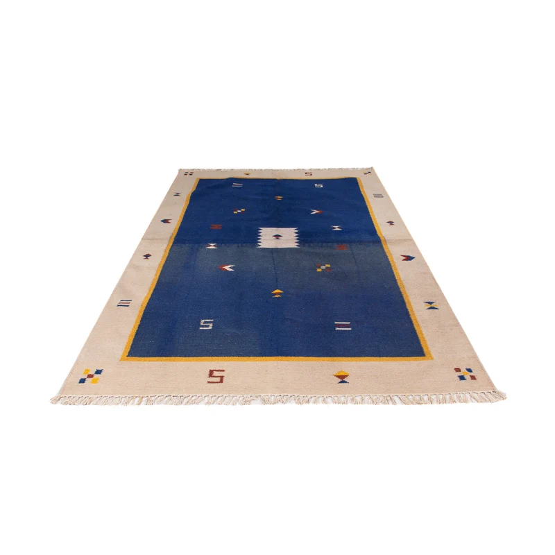 Kelim Modern Teppich 170x240cm - dunkelblau