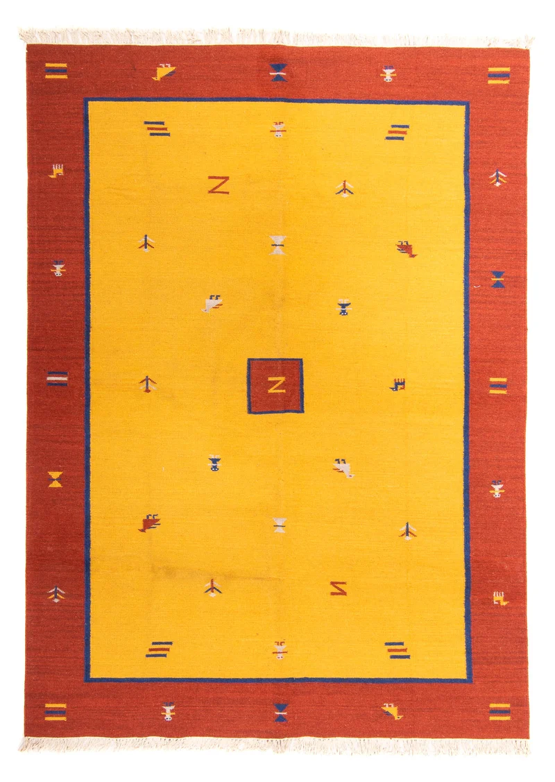 Kelim Modern Teppich 170x240cm - gold