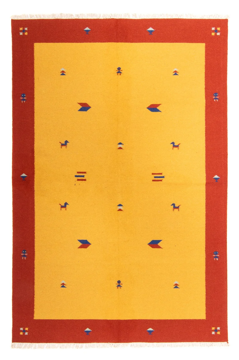 Kelim Modern Teppich 170x240cm - gold
