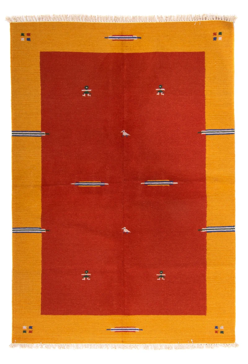 Kelim Modern Teppich 170x240cm - dunkelrot