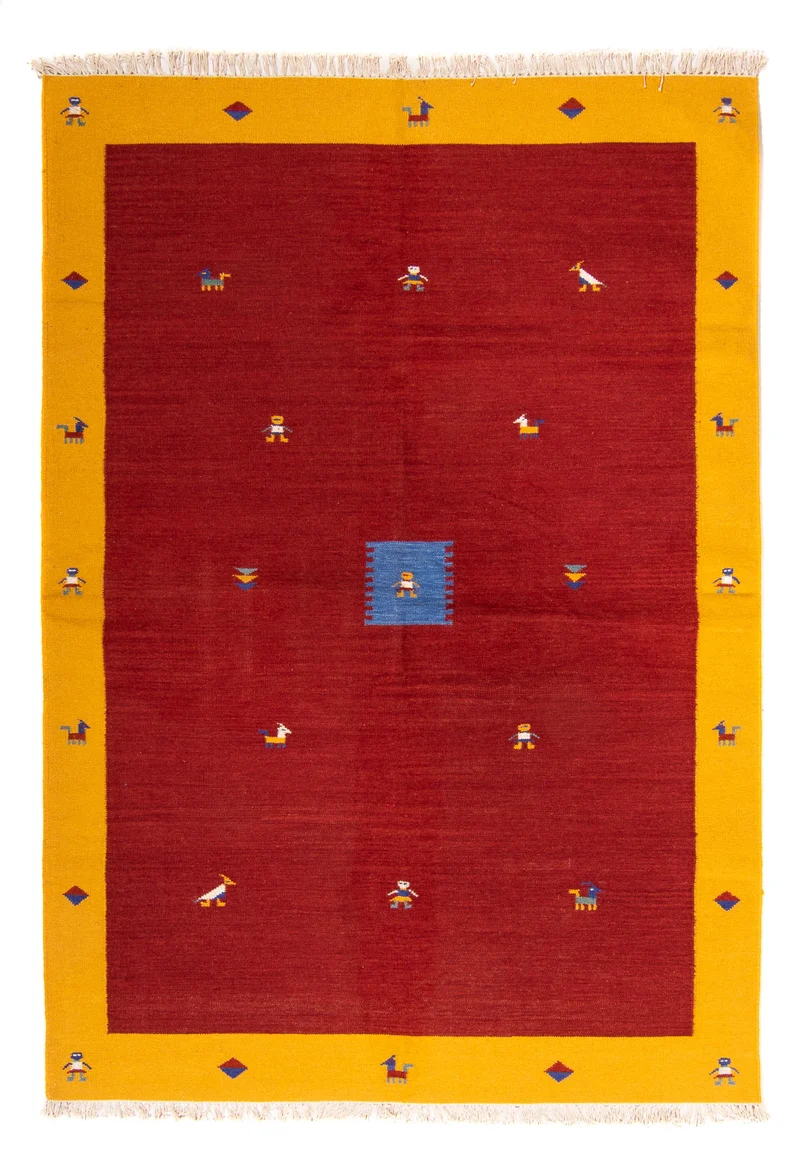 Kelim Teppich - Trendy 170 x 240 cm - dunkelrot