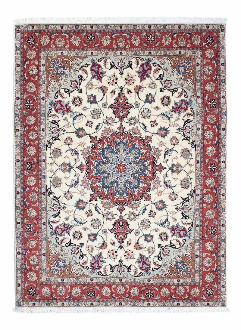 Täbriz - 50 Raj Teppich 150x203cm - Perserteppich - beige