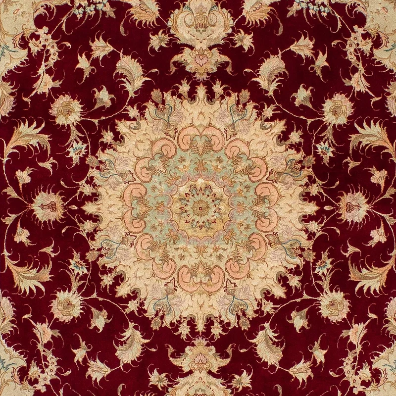 Täbriz - 50 Raj Teppich 153x200cm - Perserteppich - dunkelrot