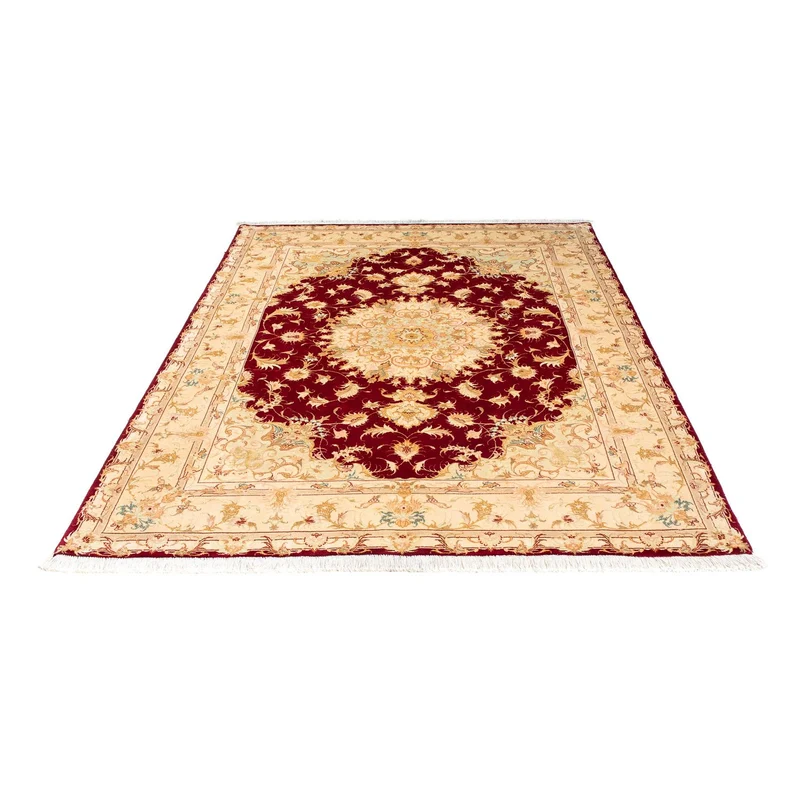 Täbriz - 50 Raj Teppich 153x200cm - Perserteppich - dunkelrot